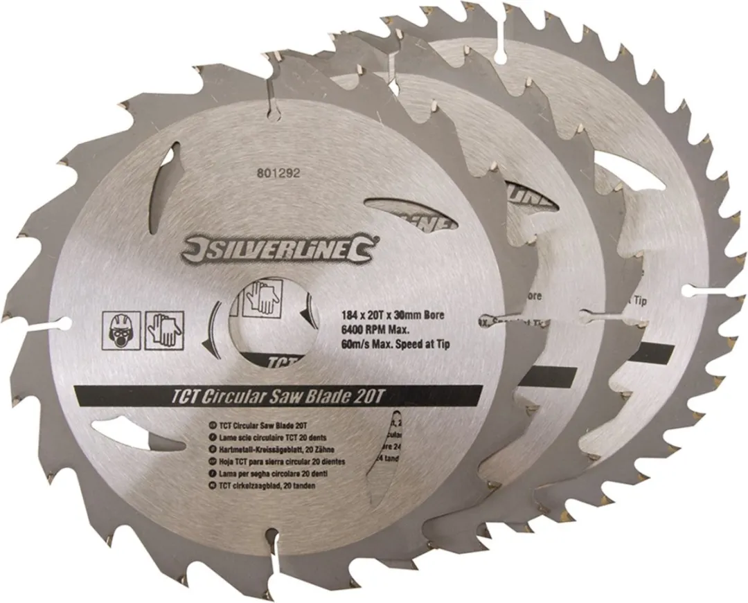 Silverline Cirkelzaagbladenset 184mm