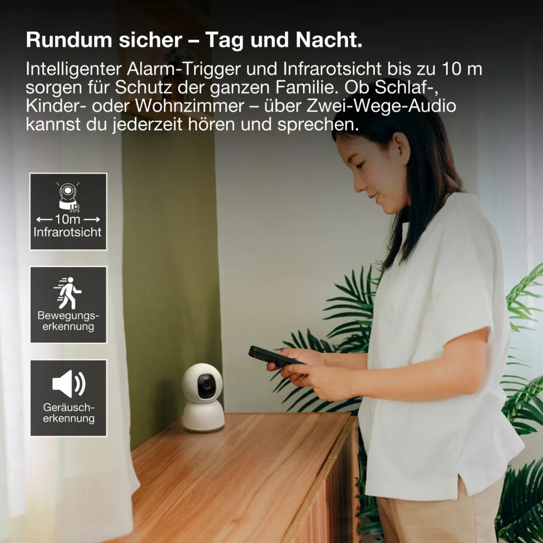 Osram SMART+ AC755500155 WiFi-camera 360° - 4MP 2K QHD - Wit