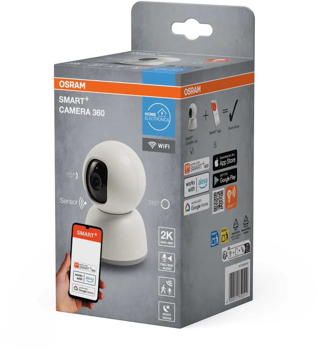 Osram SMART+ AC755500155 WiFi-camera 360°