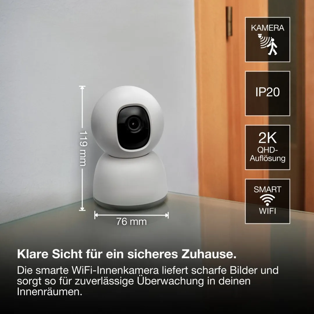 Osram SMART+ AC755500155 WiFi-camera 360° - 4MP 2K QHD - Wit