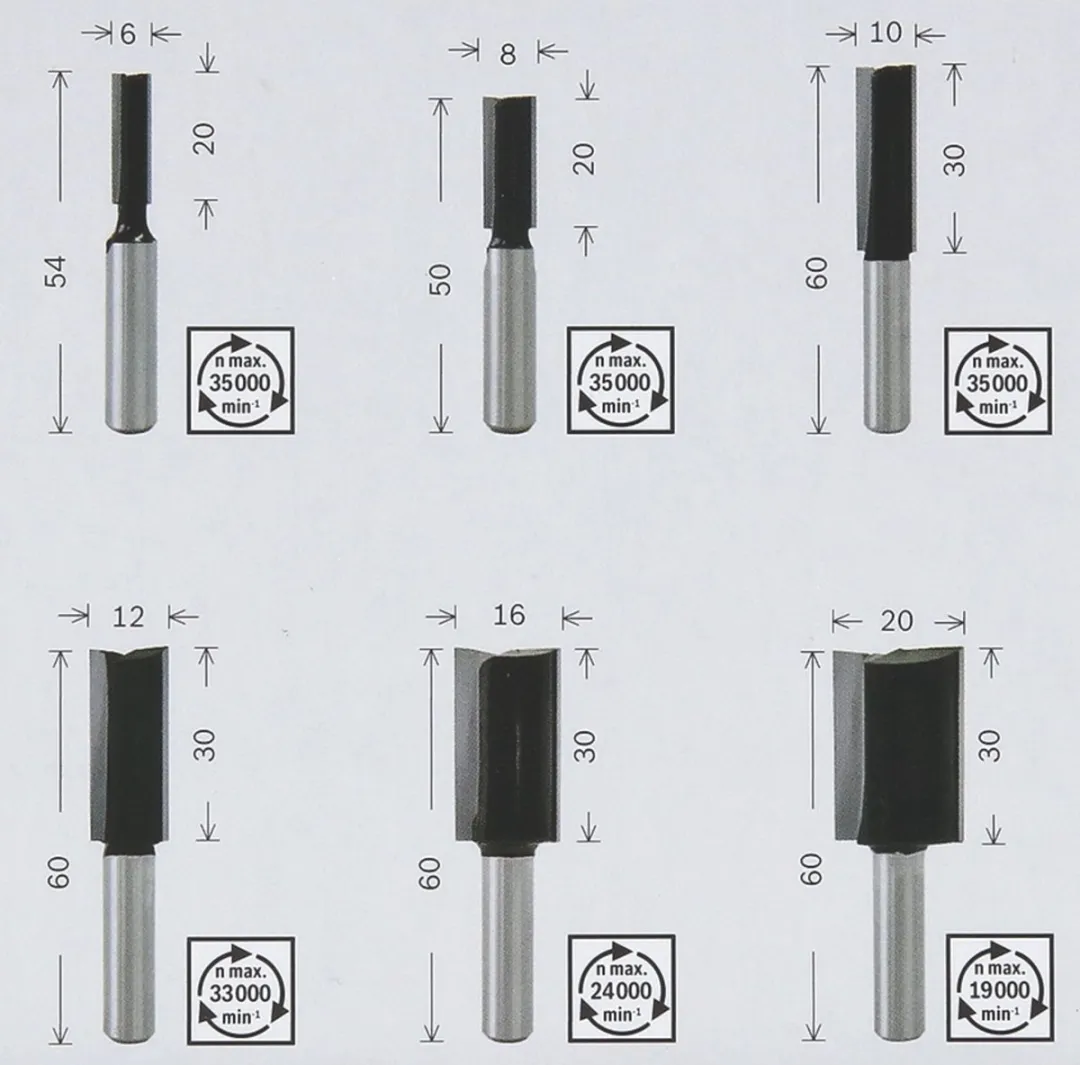 Bosch Professional Nutfräser Set 6-delig 2607017465