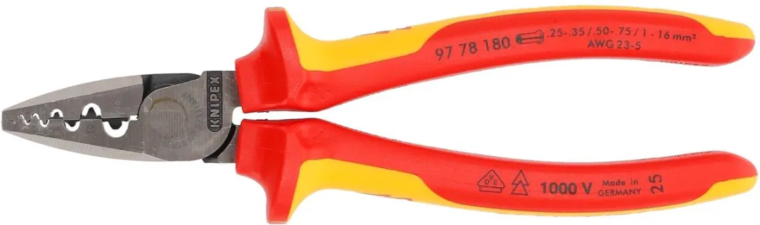 Knipex 97 78 180 Adereindhulstang 025-160mm VDE