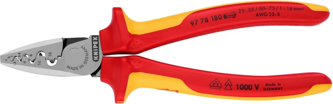 Knipex 97 78 180 Adereindhulstang 025-160mm VDE
