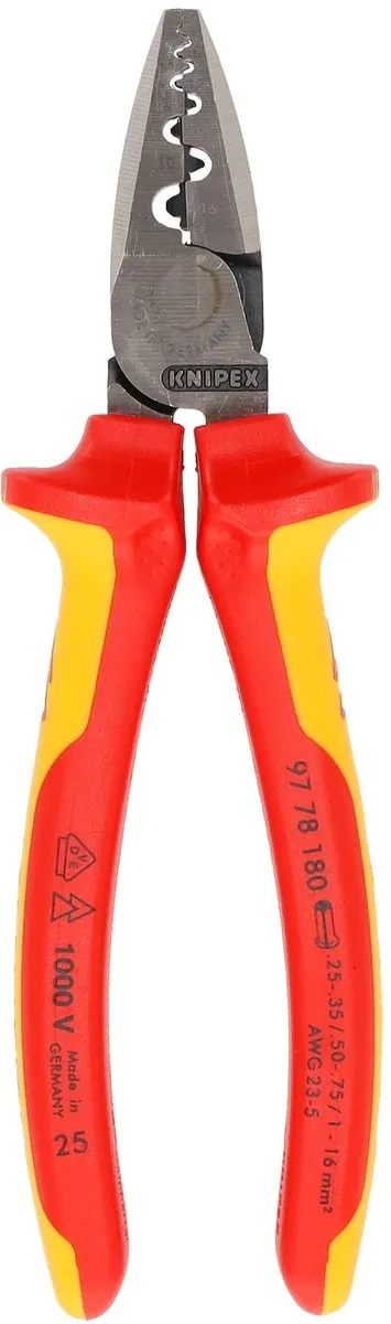 Knipex 97 78 180 Adereindhulstang 025-160mm VDE - afbeelding 6 van 6