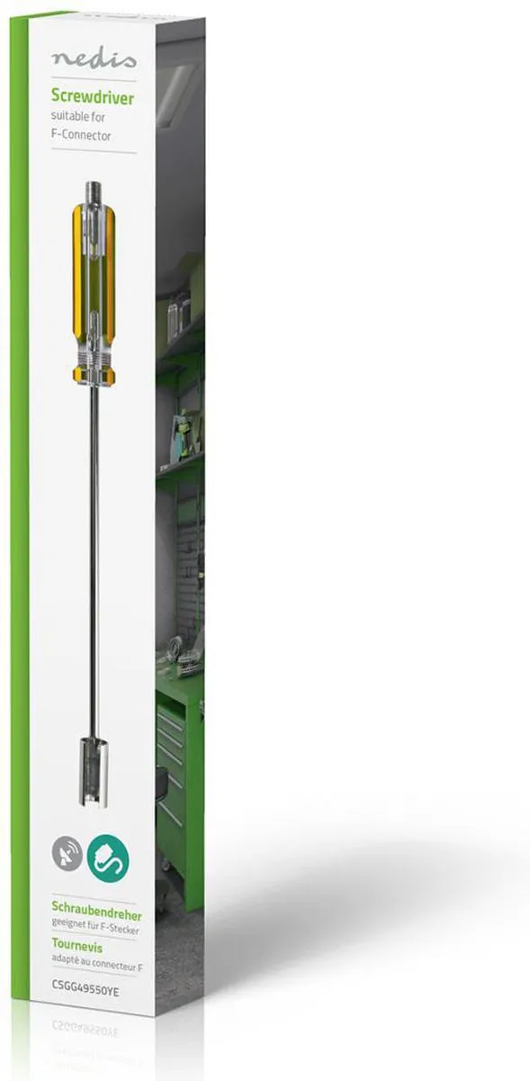 Nedis Antennekabel Installatiegereedschap - Schroevendraaier Geel