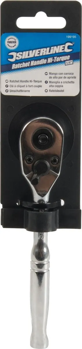 Silverline Ratelsleutel 1/4 inch 62 Nm - Chroom-vanadium staal