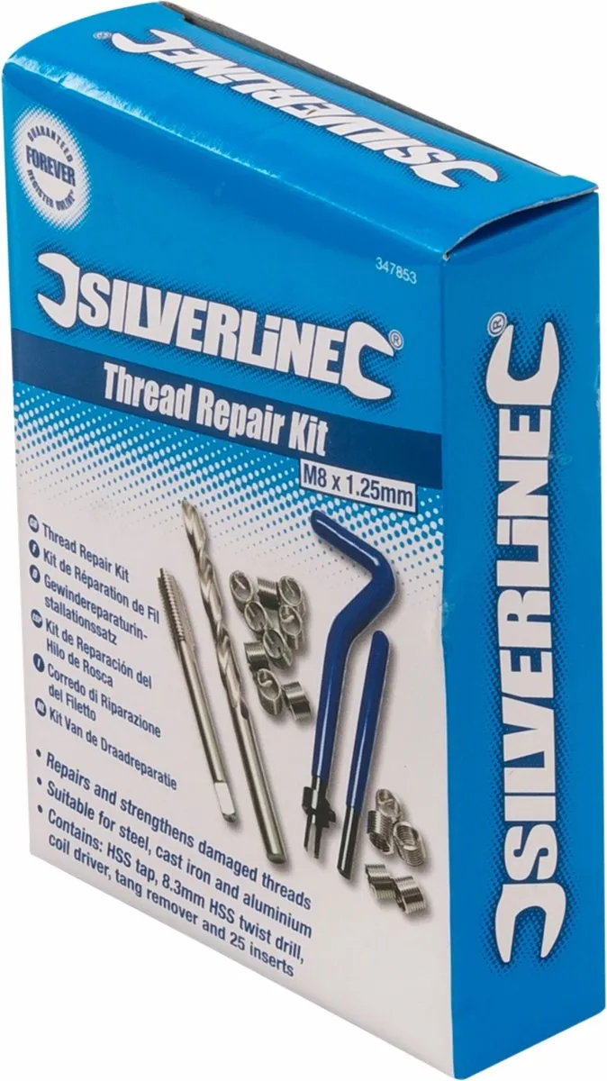 Silverline Schroefdraad Reparatieset M8 x 1,25mm