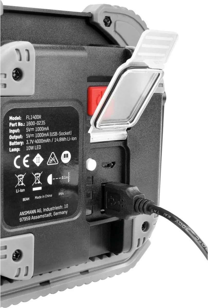 Ansmann FL1400R Werklamp LED 10W 1400lm - Zwart/Grijs