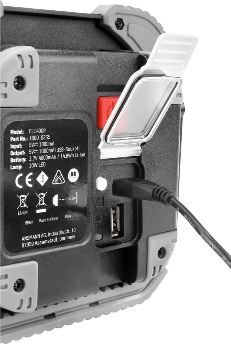 Ansmann FL1400R Werklamp LED 10W 1400lm - Zwart/Grijs - afbeelding 6 van 6
