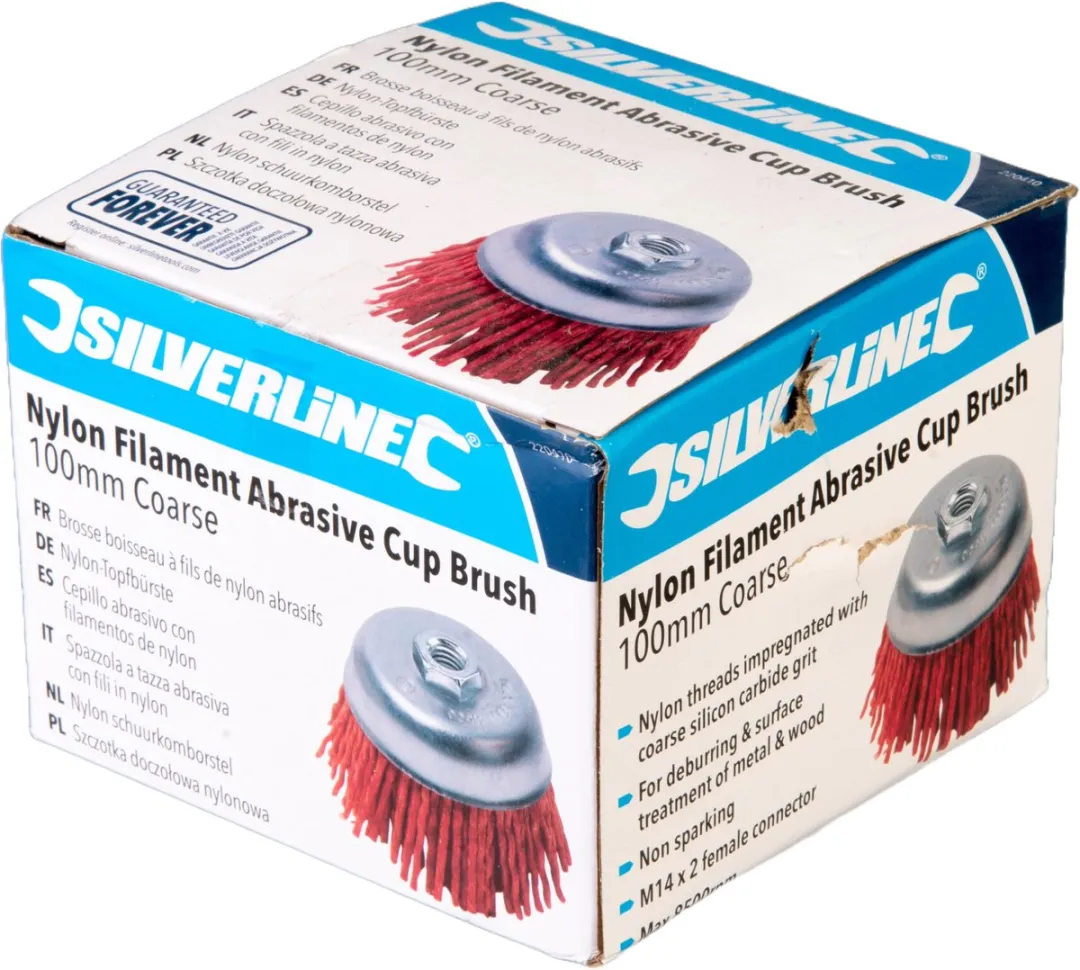 Silverline Nylon Schuurkomborstel Ø100mm M14 - Grof