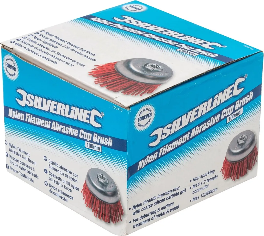Silverline Nylon Schuurkomborstel Ø100mm M14 - Grof