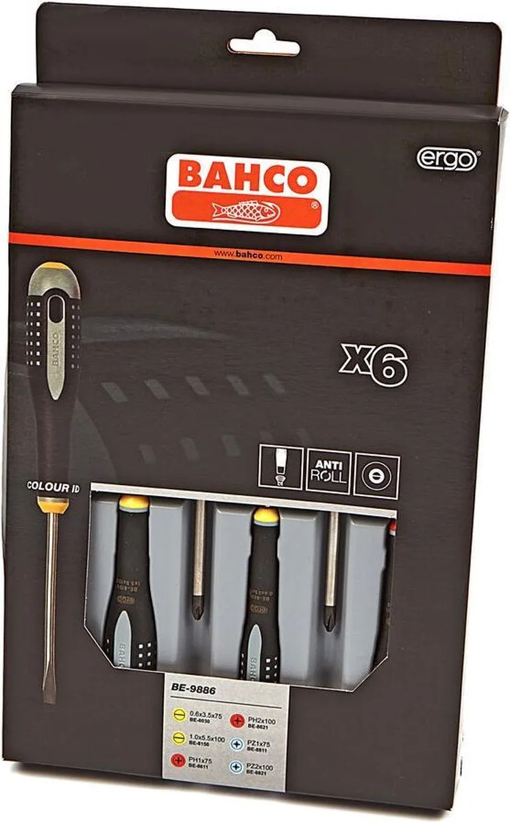 Bahco BE-9886 Schroevendraaierset - 6-delig
