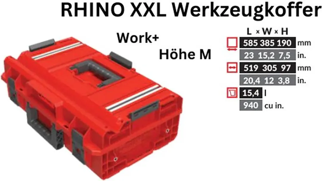Toolbrothers RHINO XXL Gereedschapskoffer M 15,4L - IP66 - Rood