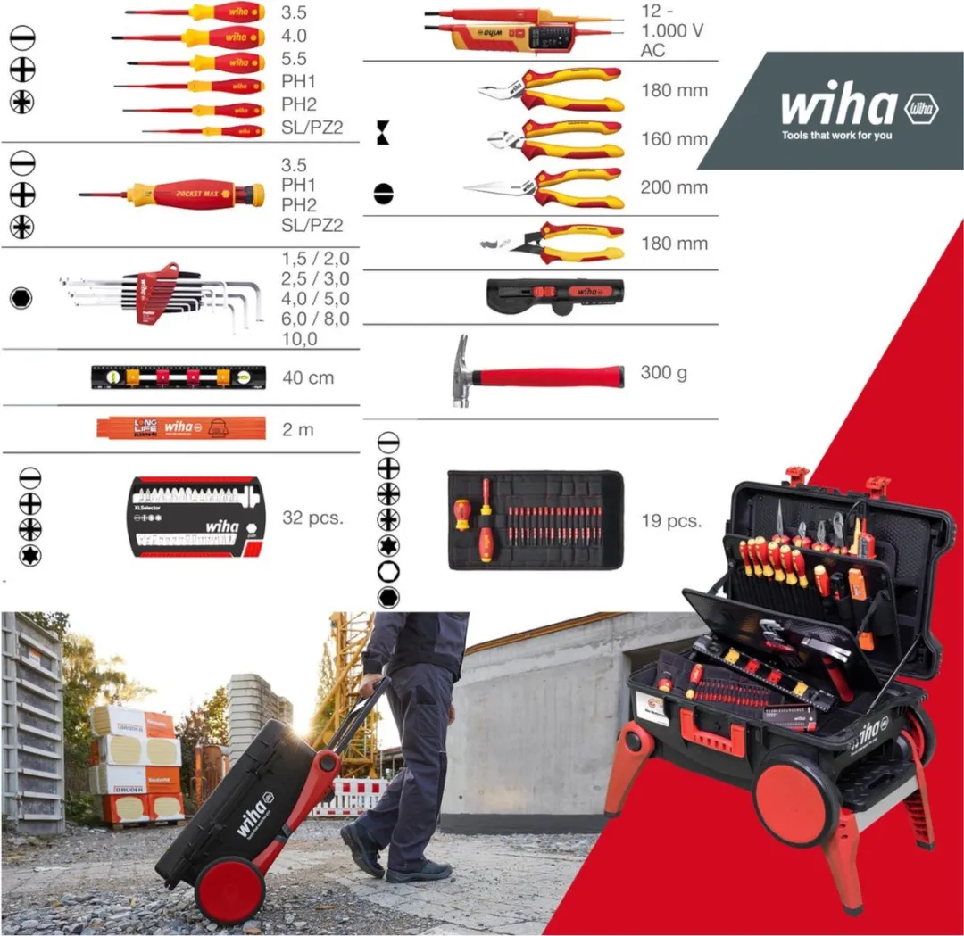 Wiha 45734 Elektricienskoffer XXL - 80 Stuks op Wielen - afbeelding 6 van 6