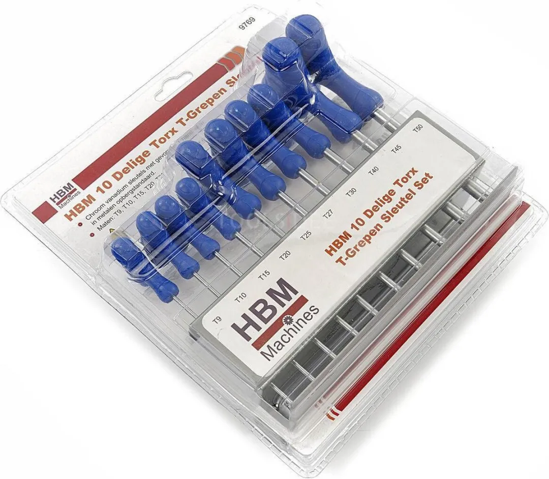 HBM 10-delige Torx T-grepen set - T9 t/m T40
