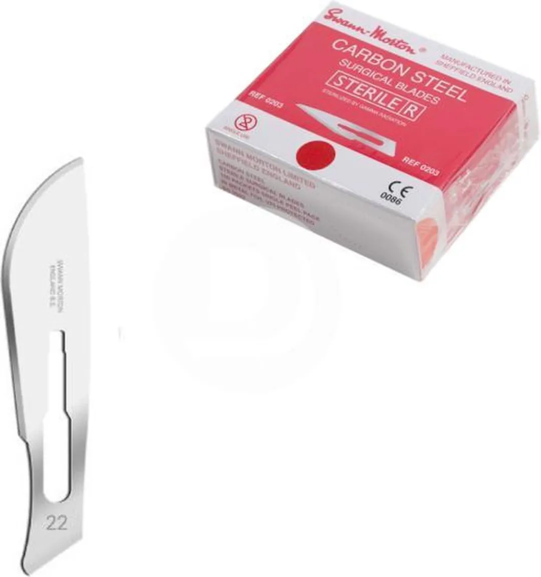 Swann Morton Mes 22 Steriel - 100 Stuks - Rood