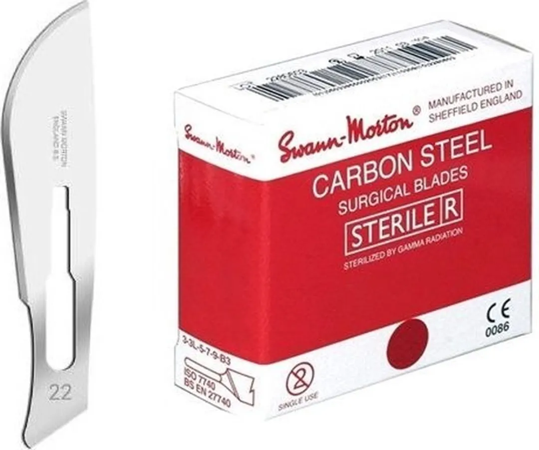 Swann Morton Mes 22 Steriel - 100 Stuks - Rood