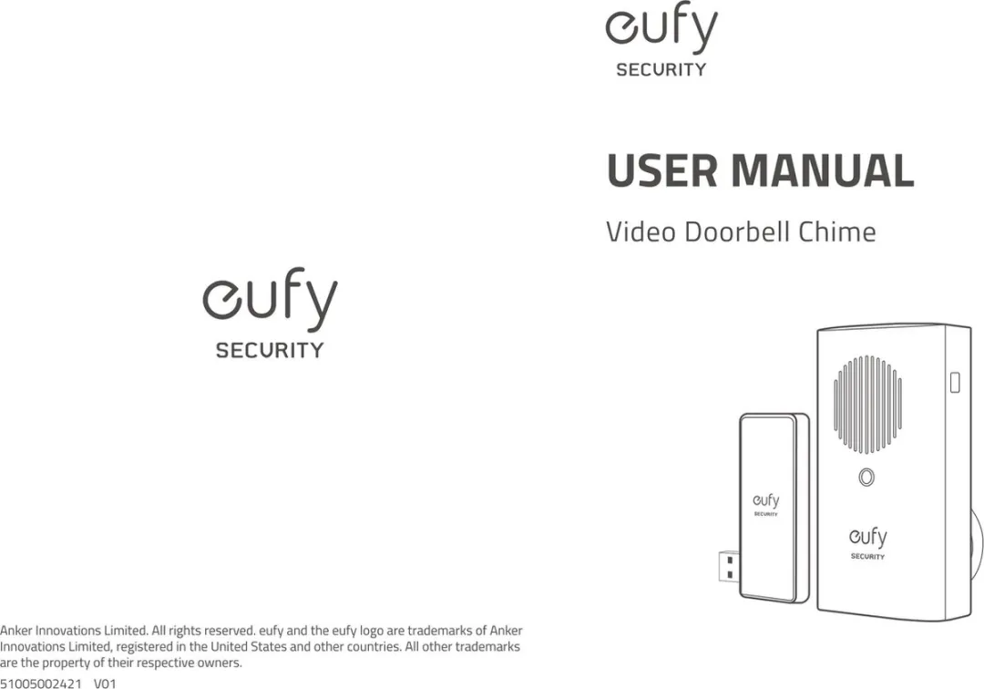 Eufy 2K Video Deurbel Starterkit - 2C Set - 4 Ontvangers - 20 Melodieën - Zwart/Wit