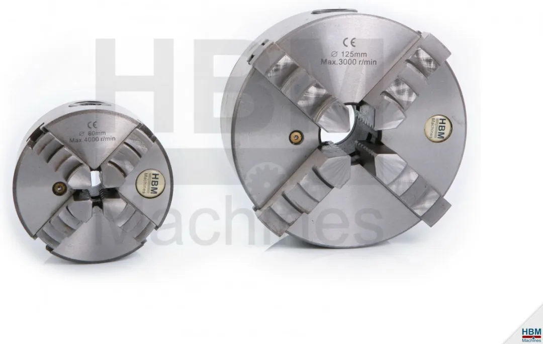 HBM 125mm Zelfcentrerende 4-Klauwplaat - 125mm - Zilver