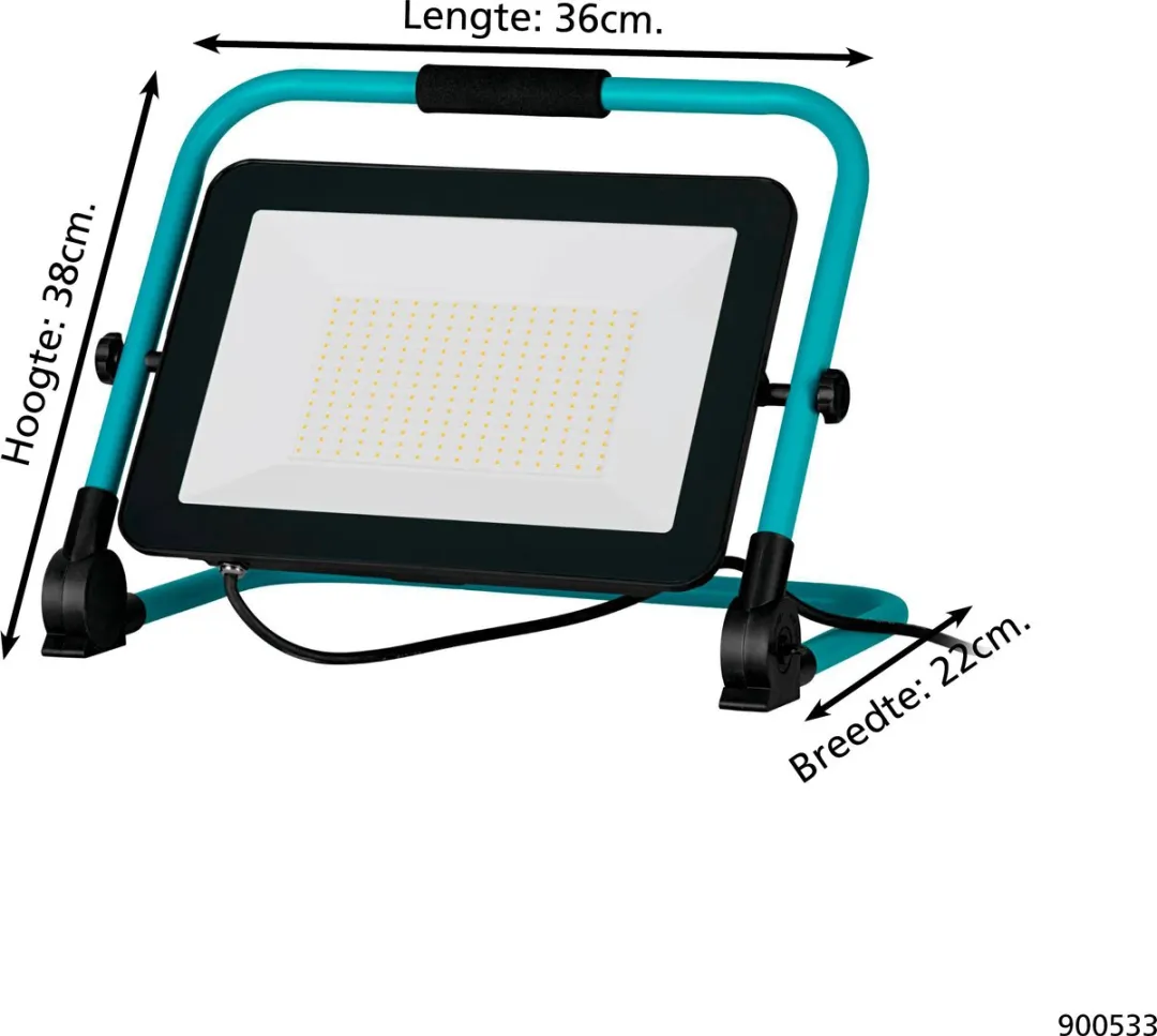 Eglo Avelar Werklamp LED 150W 16800lm - IP65 Kantelbaar - Zwart/Turquoise - afbeelding 6 van 6