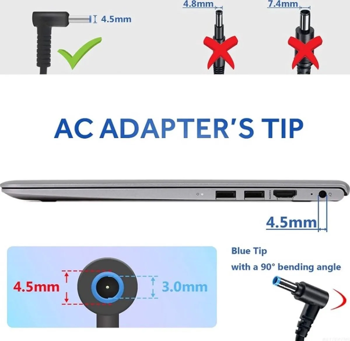 HP 4SC19AA#B19 Power Adapter 200W - Zwart