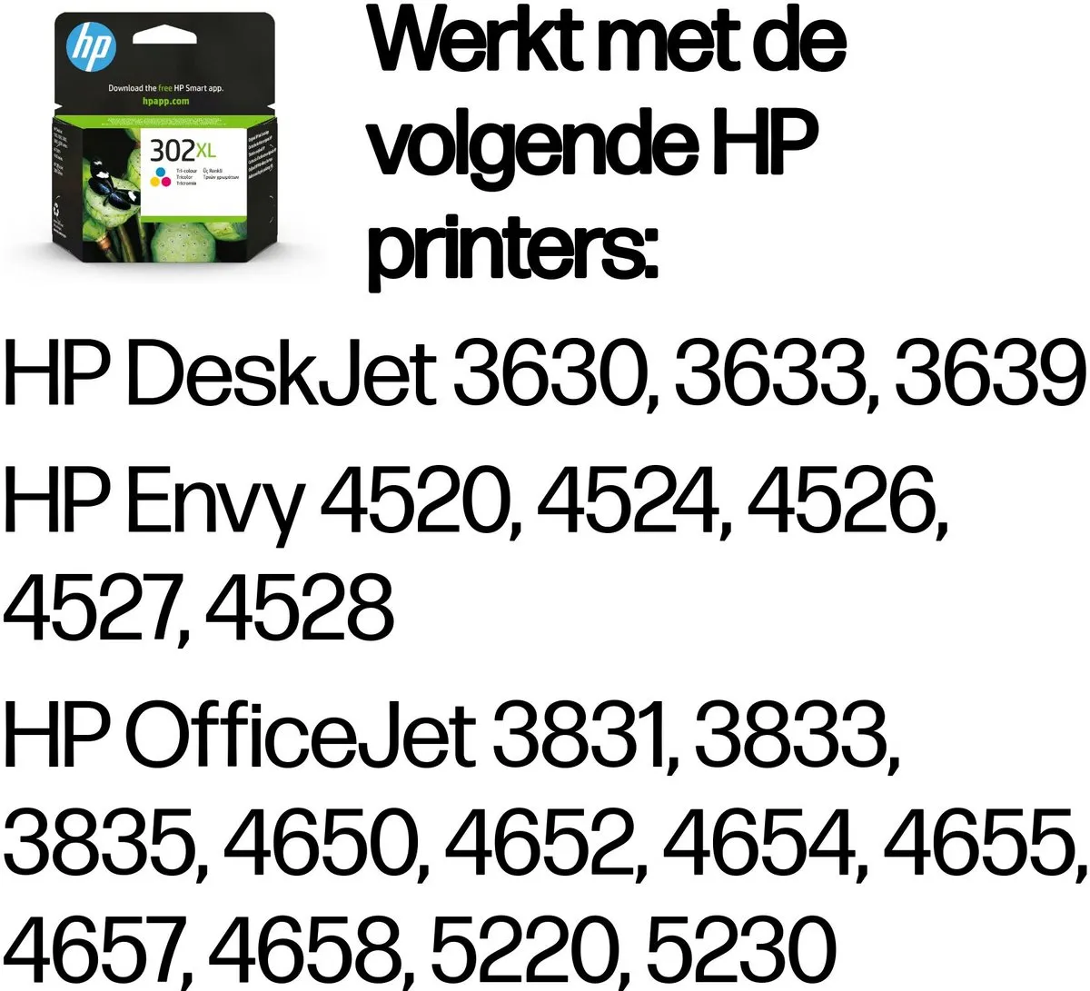HP 302XL Inktcartridge F6U67AE - Kleur