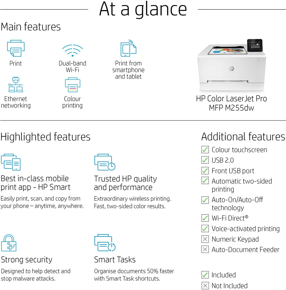 HP Color LaserJet Pro M255dw - Kleuren laserprinter - 3 jaar garantie na registratie