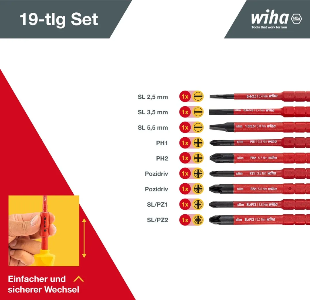 Wiha Momentschroevendraaierset TorqueVario-S 2872T13 - 13-delig - 0,8-5,0 Nm