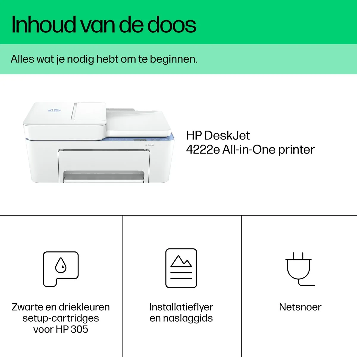 HP DeskJet 4222e All-in-One Printer 60K29B - Blauw - afbeelding 6 van 6