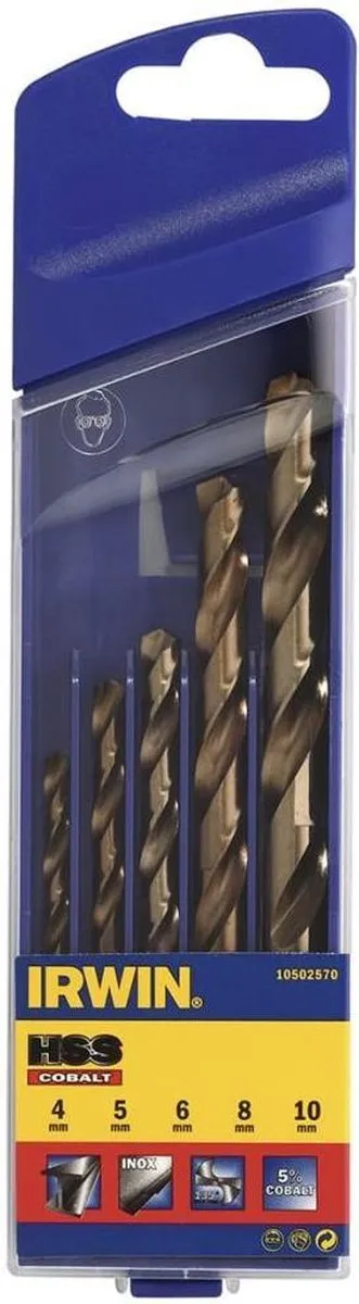Irwin HSS Cobalt Borenset 5-delig 4-10mm