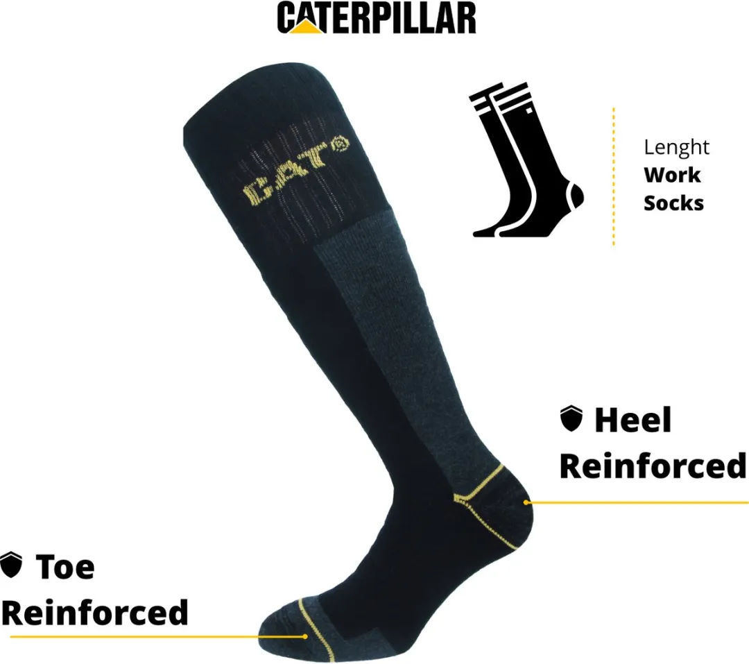Caterpillar Lange Werksokken Heren 8 Paar - Kniehoogte - Zwart