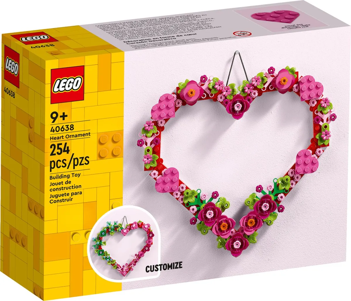 LEGO 40638 Hartvormige Versiering - 254 Stukken - Meerkleurig