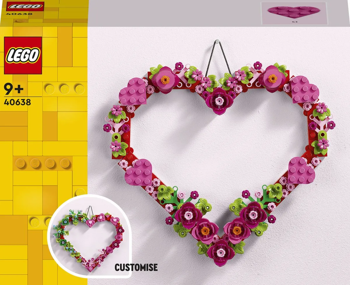 LEGO 40638 Hartvormige Versiering - 254 Stukken - Meerkleurig