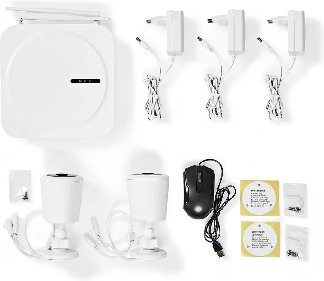 Nedis SmartLife SLNVR201CWT Draadloos Camerasysteem 2x Full HD - IP65 - Wit