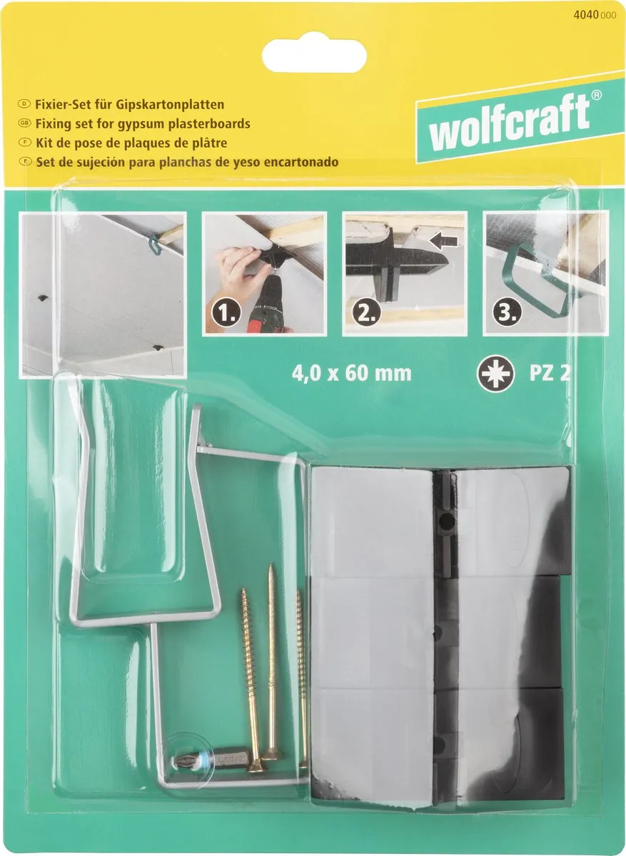 Wolfcraft Gipsplaat Montagehulp Set 4040000 - 8-delig