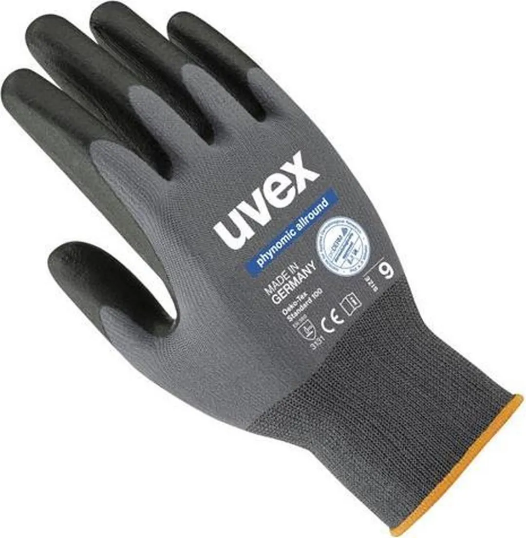 Uvex Phynomic Allround Handschoen - Maat 6 - Grijs/Zwart