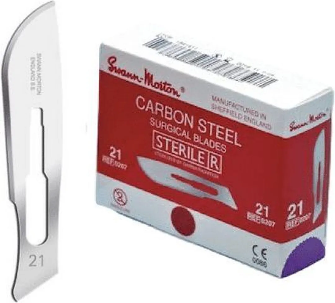Swann Morton Mes 21 Steriel - 100 Stuks - Rood