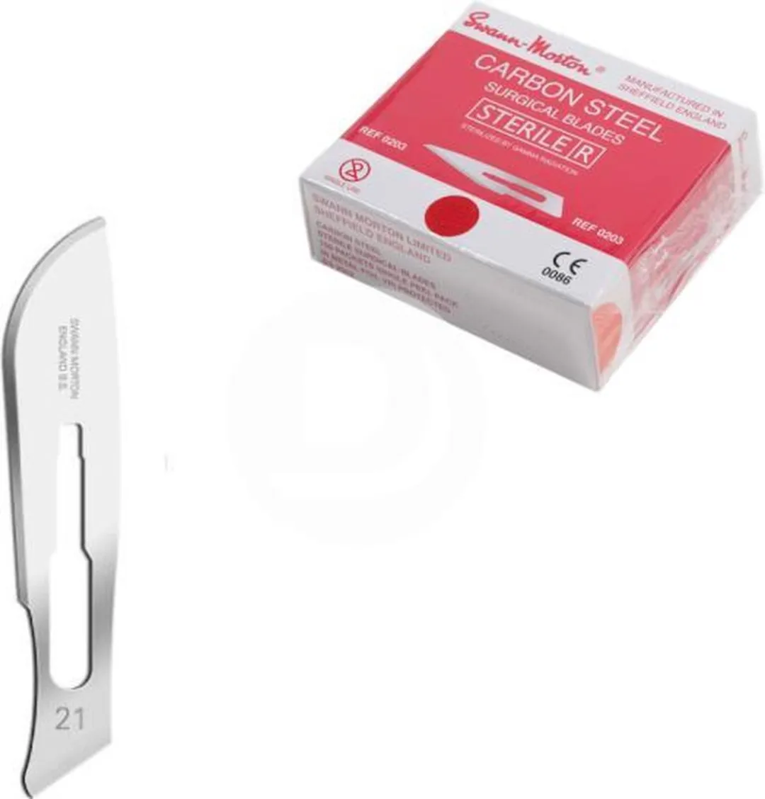 Swann Morton Mes 21 Steriel - 100 Stuks - Rood