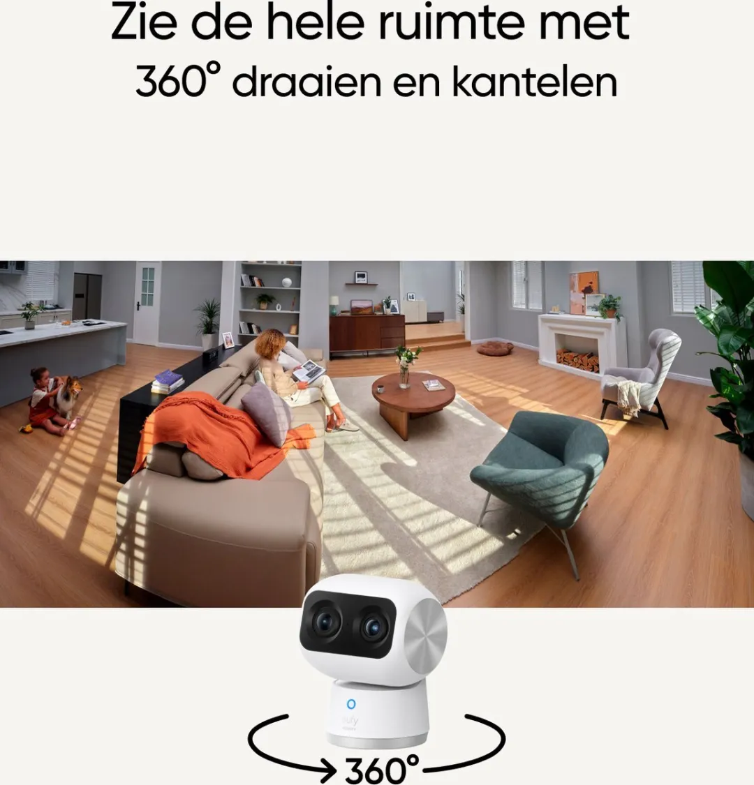Eufy S350 4K Indoor Beveiligingscamera - 2 Stuks - Wit