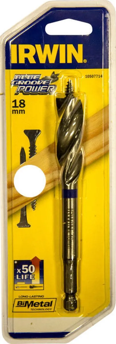 Irwin Blue Groove Power Speedboor 18x152mm Hout