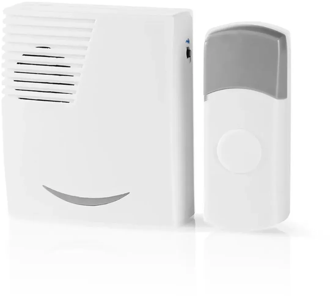Nedis Draadloze Deurbelset 3V CR2032 - 36 Melodiën 300m - IP44 - Wit/Grijs