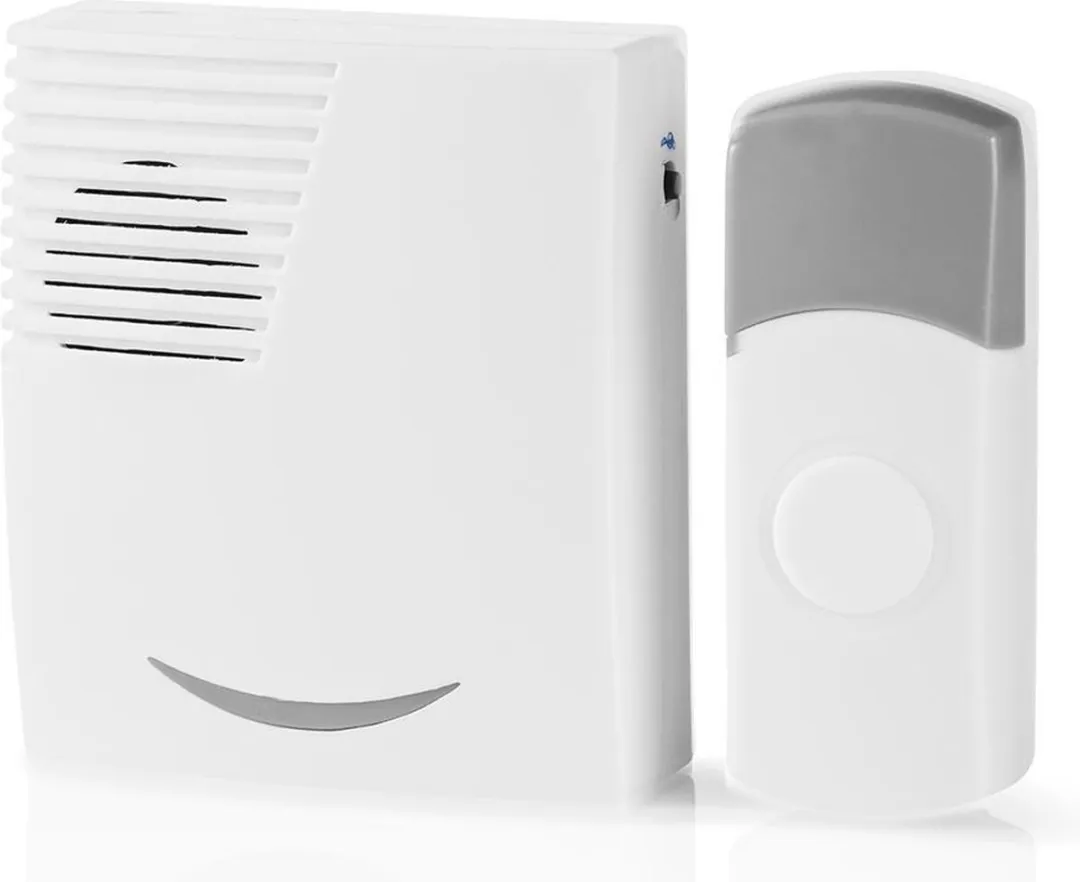 Nedis Draadloze Deurbelset 3V CR2032 - 36 Melodiën 300m - IP44 - Wit/Grijs - afbeelding 6 van 6