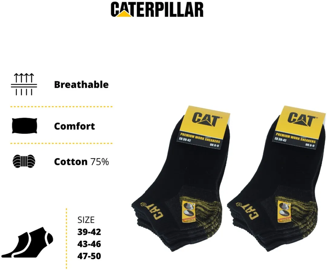 Caterpillar Premium Sneaker Sokken 6 Paar - Zwart