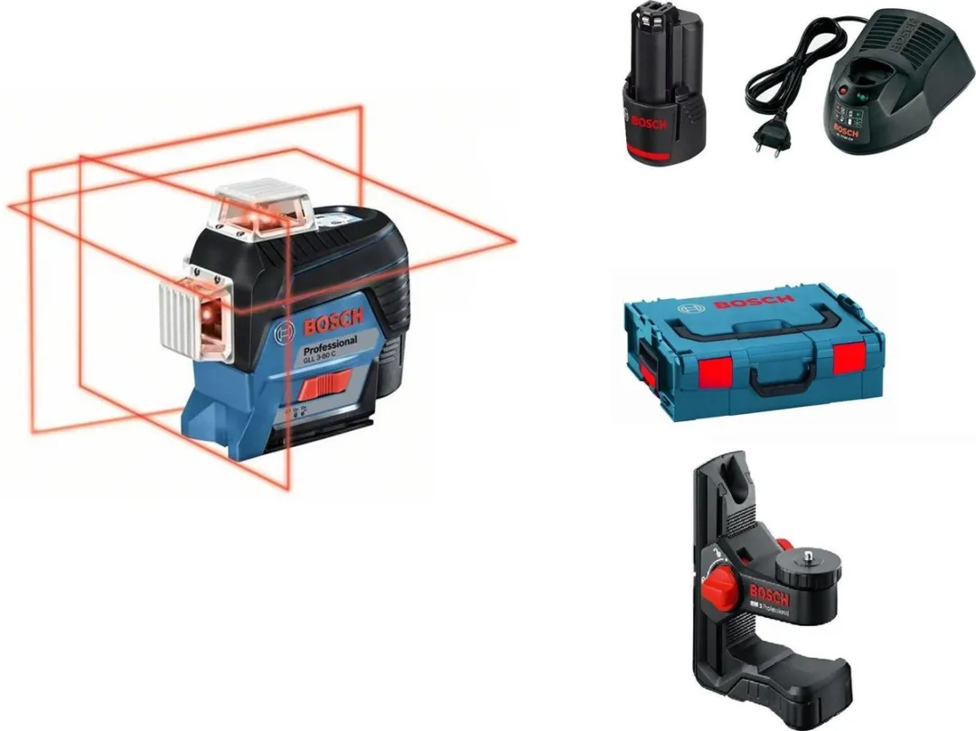 Bosch Professional GLL 3-80 C Lijnlaser - 12V 2.0Ah Set - Zwart/Blauw - afbeelding 2 van 6