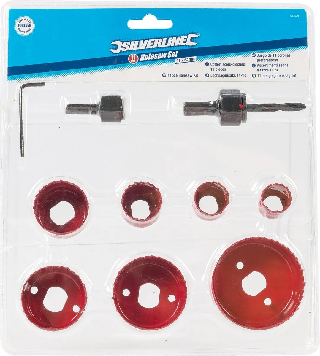 Silverline Gatenzaagset 11-delig 21-64mm - Gips