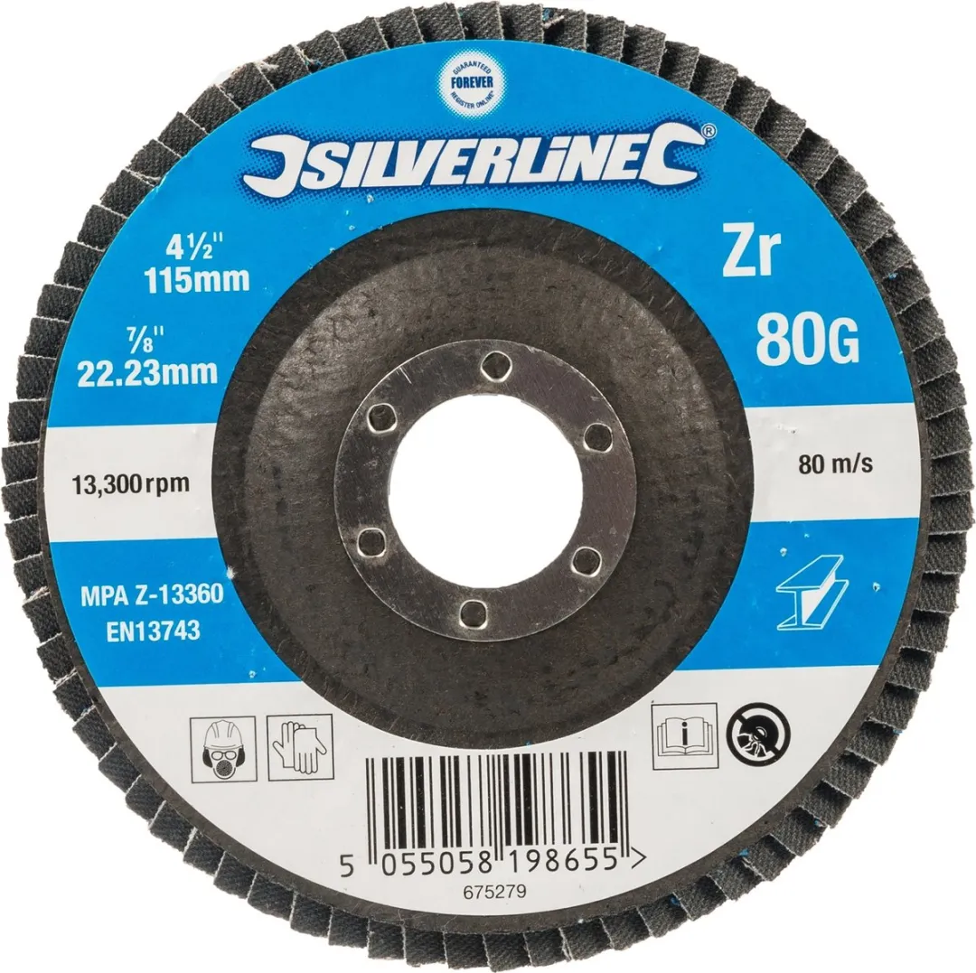 Silverline Zirkonium Lamellenschijf Ø115mm - Korrel 80
