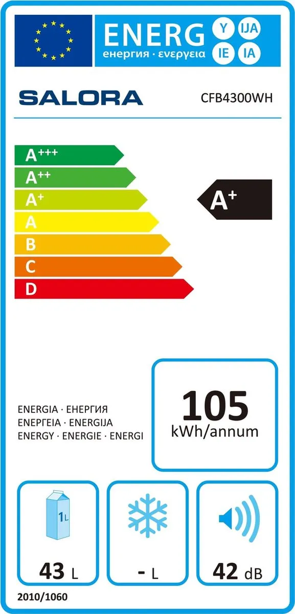 Salora CFB4300WH Mini Koelkast - 43L - Wit