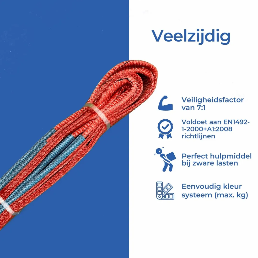 TETRA WSB Hijsband 5 Ton - 6m - Rood