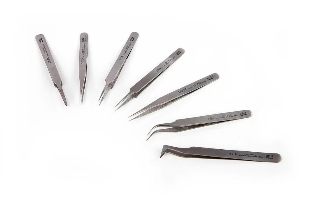 HBM Machines Anti Magnetische RVS Pincetset 7-delig - Zilver
