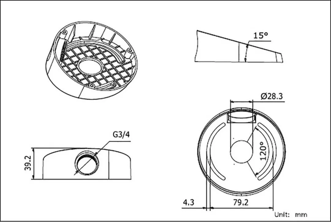 Hikvision DS-1259ZJ Schuine Plafondmontagebeugel - Wit